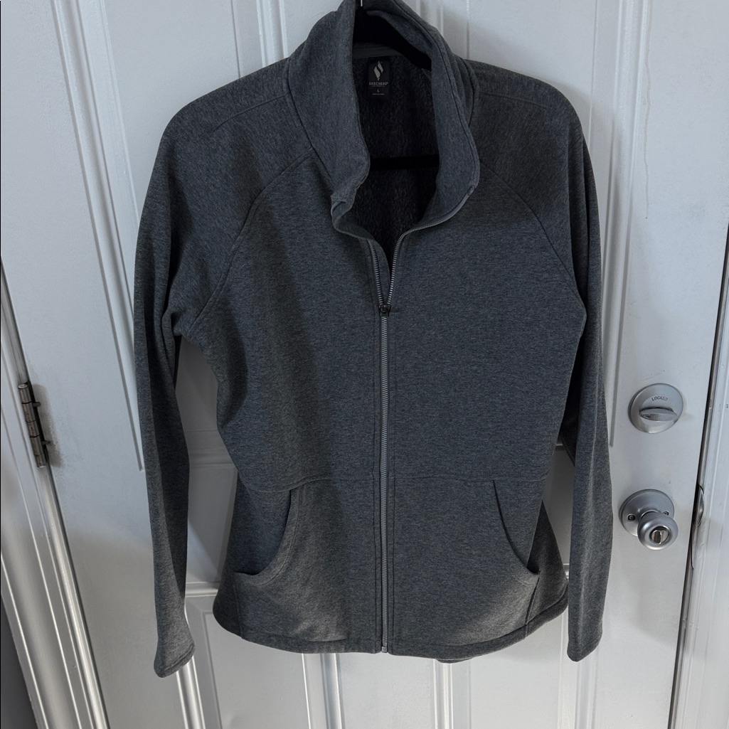 Nwot Skechers Medium Heather Gray Full Zip Scuba/Fleece Jacket L